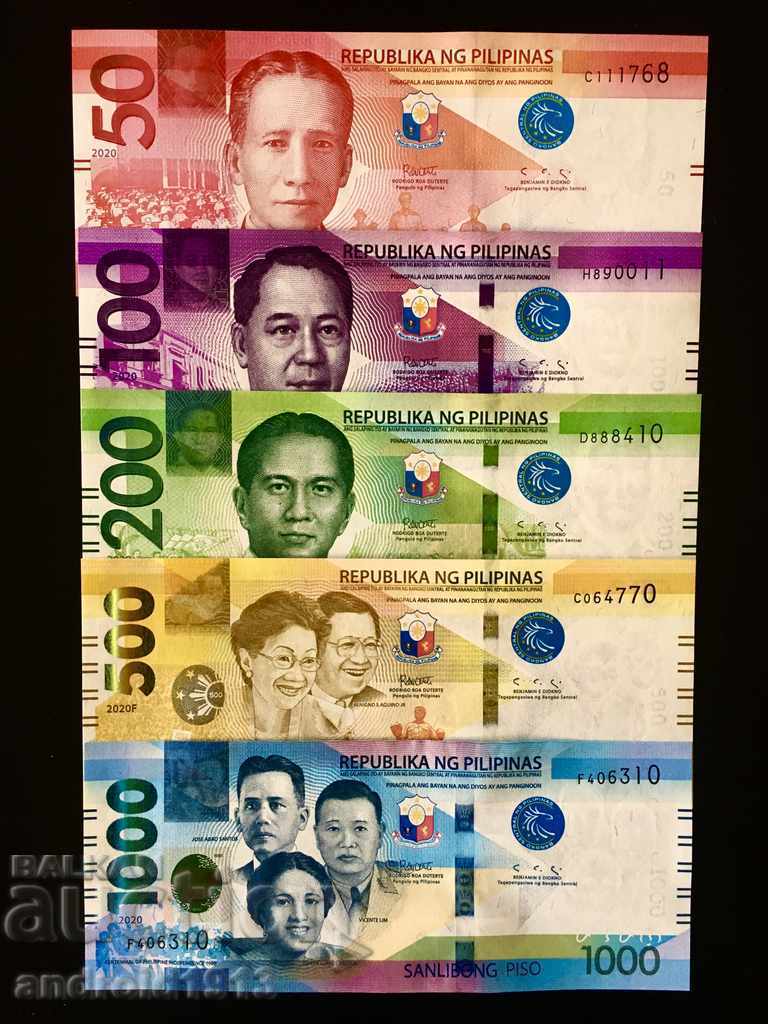 ФИЛИПИНИ 2020 - 5 банкноти пълен нов сет, UNC - 7