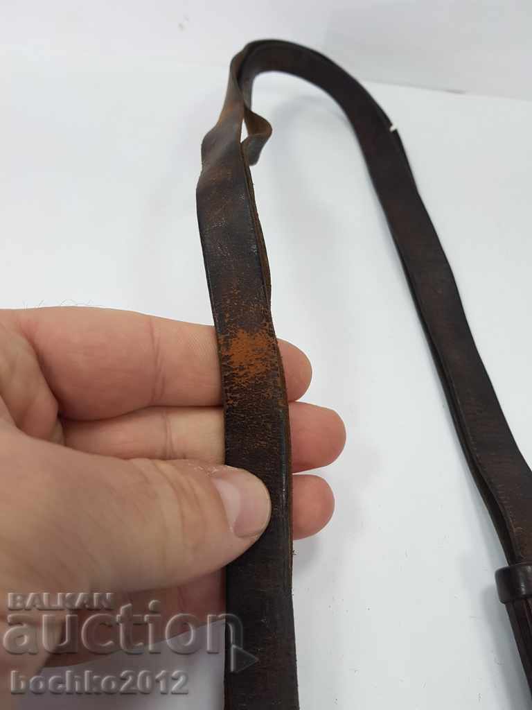 Български царски кожен темляк за сабя шашка - 5