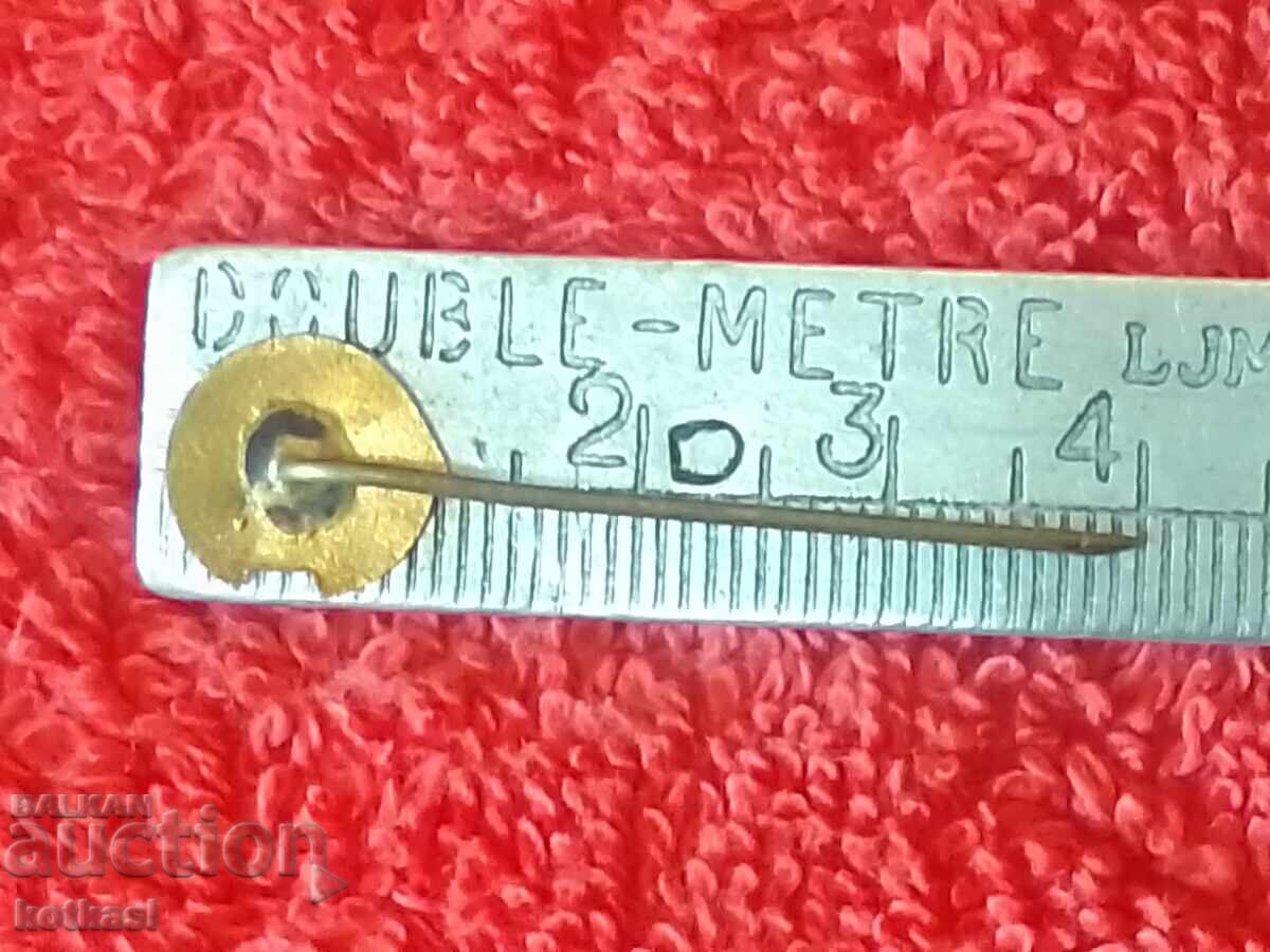 Old social badge bronze needle white and black enamel September 9 with price 5.50 BGN | € 2.81