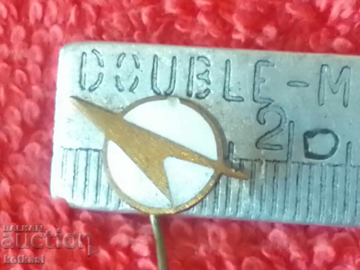 Old social badge bronze pin enamel