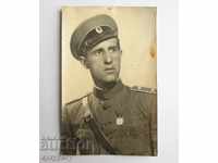 Стара снимка Царски военен офицер с орден "За Заслуга" Борис