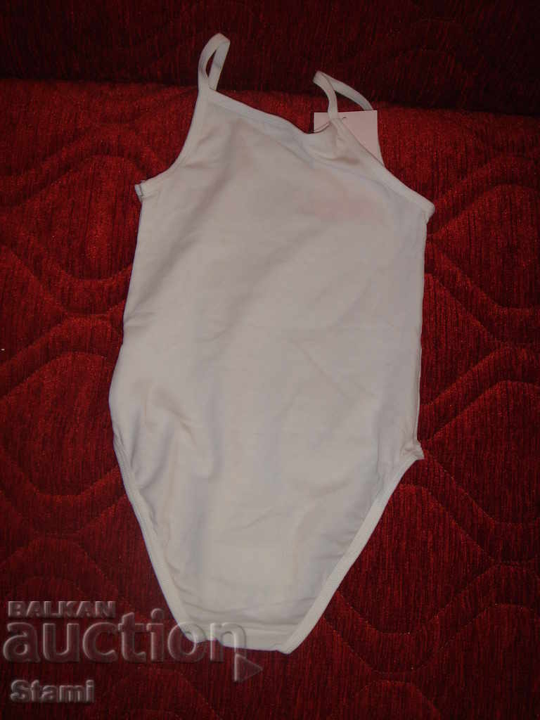 White bodysuit for a girl with straps size 110 with price 8.00 BGN | € 4.09 White bodysuit for a girl with straps size 110 with price 8.00 BGN | € 4.09