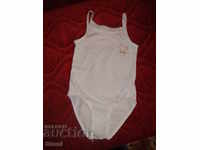 White bodysuit for a girl with straps size 110