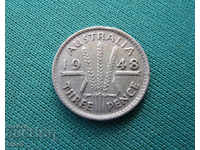 Australia 3 Pence 1948 Rare
