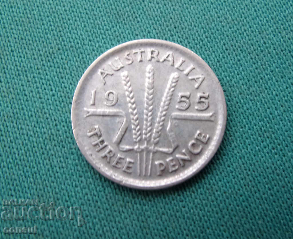 Αυστραλία 3 Pence 1955 Rare Coin