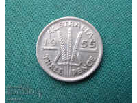 Австралия  3  Пенса  1955  Рядка Монета