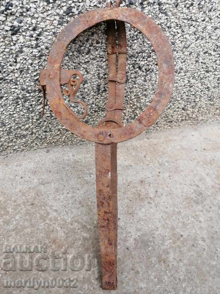 Auction  Old hand forged trap, wrought iron