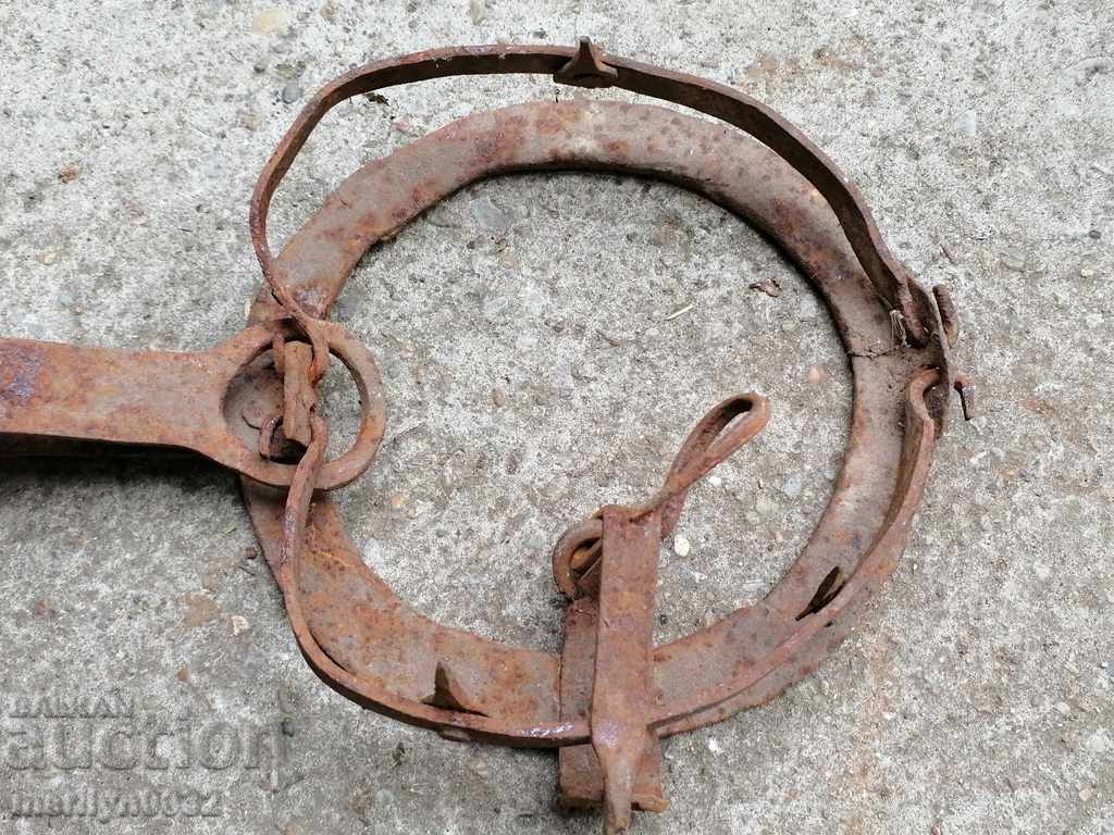 Old hand forged trap, wrought iron - 7
