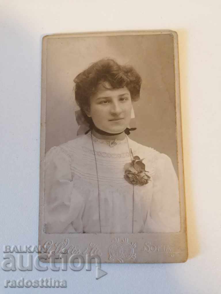 Снимка картон фотография Г. Волц 1906 г. София