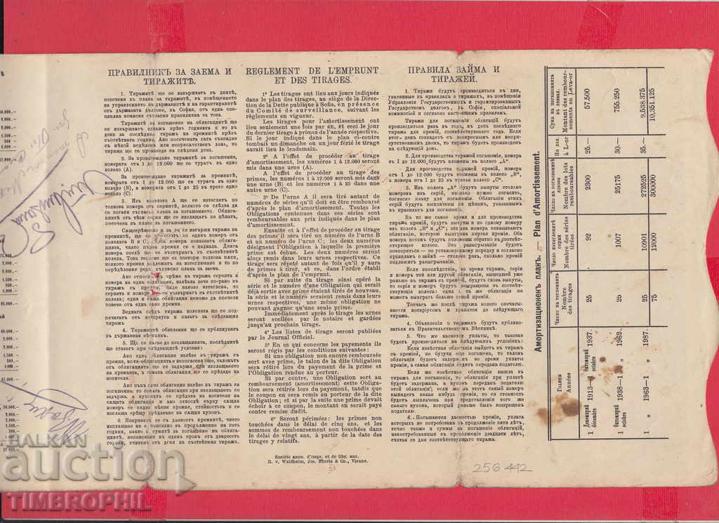 256442/1912 - BOND Bulgarian Red Cross with price 7.00 BGN | € 3.58