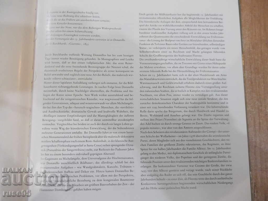 Auction The book "DONATELLO - Hannelore Sachs" - 72 pages. Auction The book "DONATELLO - Hannelore Sachs" - 72 pages.