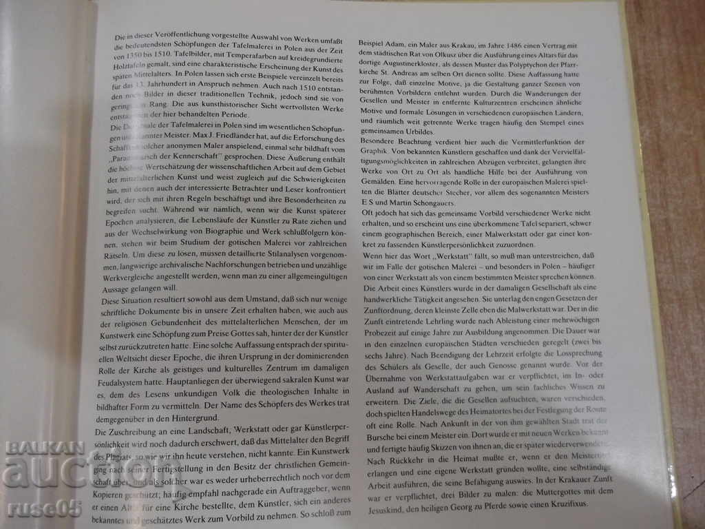 Auction The book "Gothic Tafelmalerei in Polen-M.Michałowska" -72 p. Auction The book "Gothic Tafelmalerei in Polen-M.Michałowska" -72 p.
