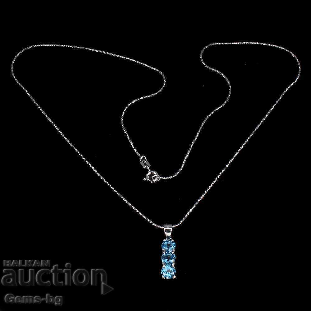 Auction Pendant with London blue topaz natural Auction Pendant with London blue topaz natural