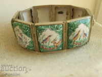 Lovely old BRACELET, motif: birds etc., stamp