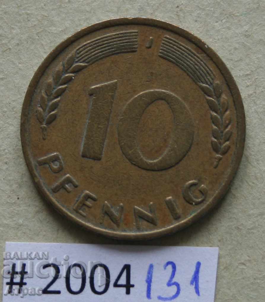 10 pfennig 1949 J - Γερμανία
