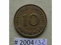 10 pfennig 1949 G - Γερμανία