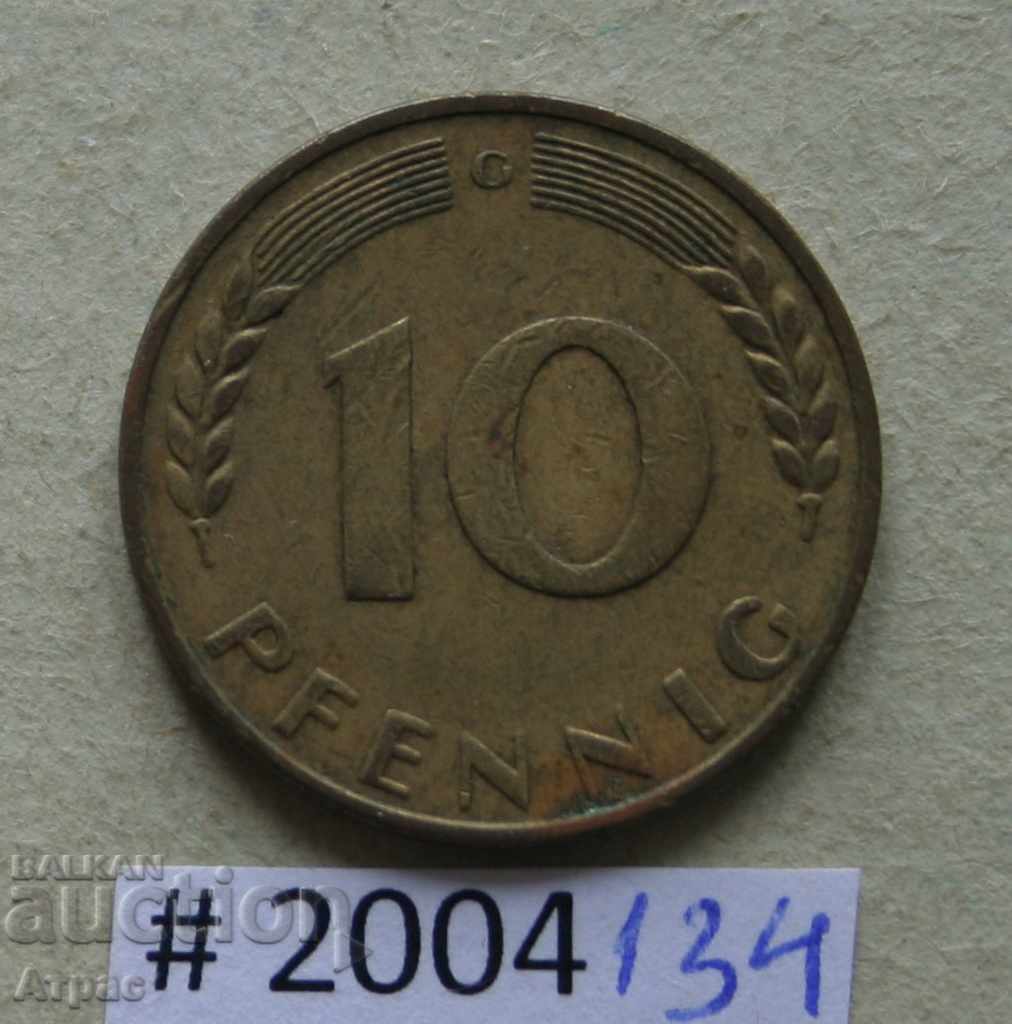 10 pfennig 1950 G - Γερμανία