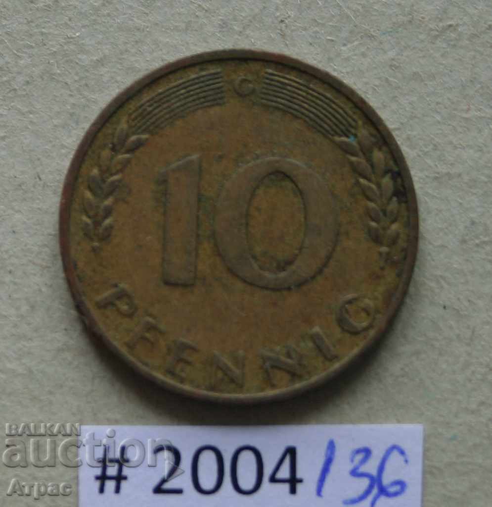 10 пфениг  1950  G  -  ФРГ