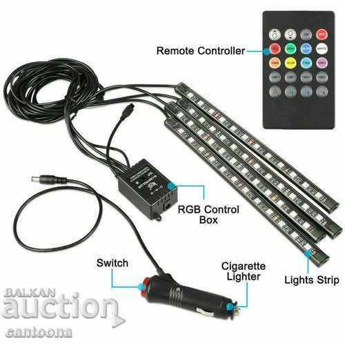 Auction  Interior LED RGB lighting for car with remote