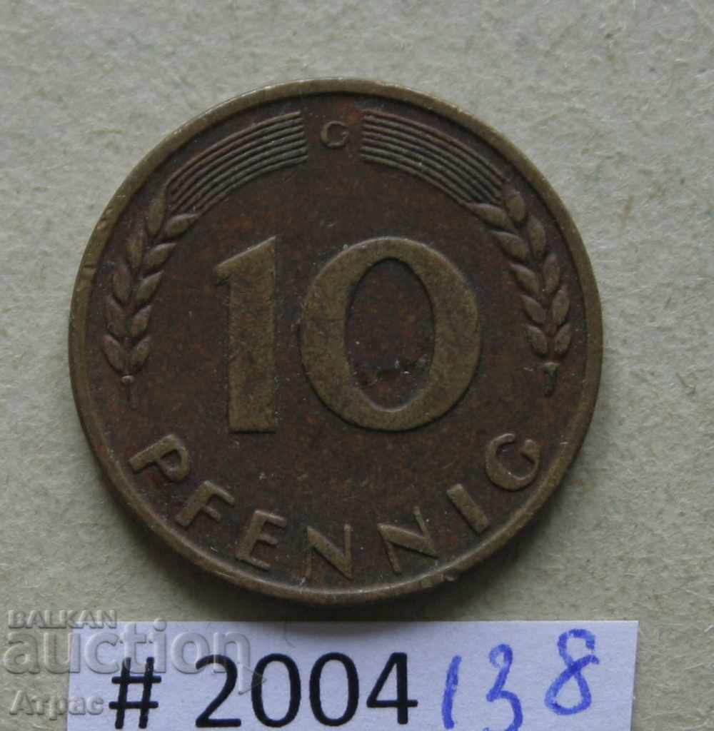 10 pfennig 1966 G - Γερμανία