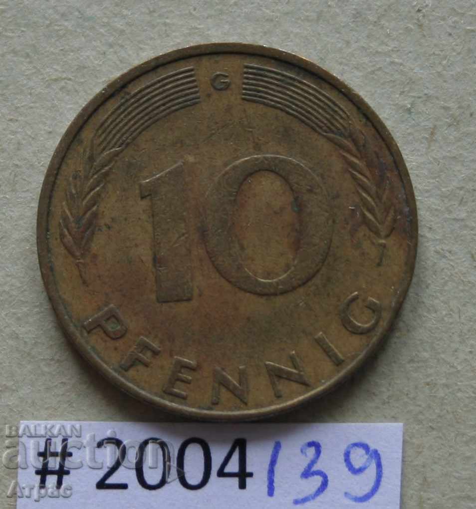 10 pfennig 1971 G - Γερμανία