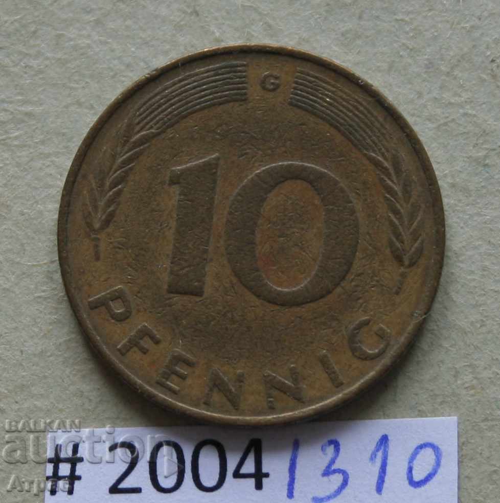 10 пфениг  1971  G  -  ФРГ