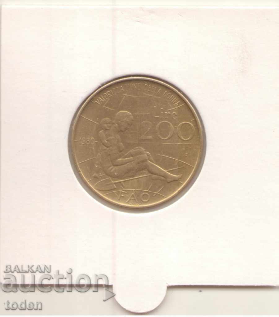 Auction Italy-200 Lire-1980 R-KM # 107-FAO Auction Italy-200 Lire-1980 R-KM # 107-FAO