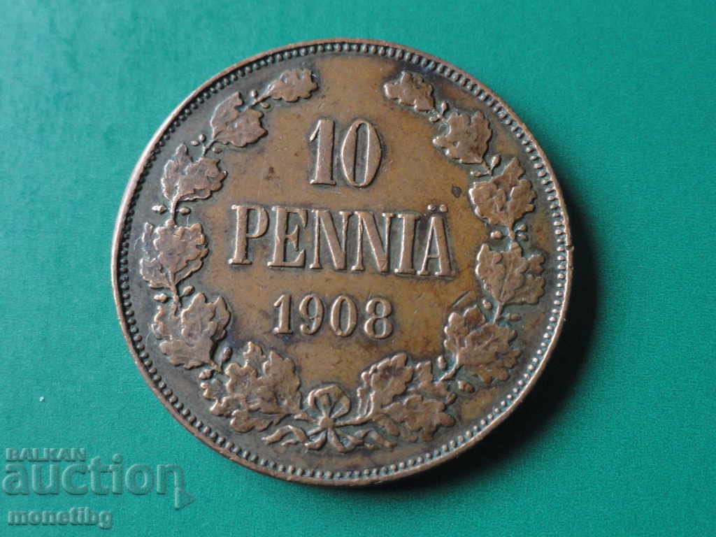Russia (for Finland) 1908 - 10 pennies