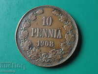 Russia (for Finland) 1908 - 10 pennies