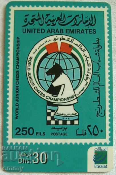 Calling card United Arab Emirates UAE chess tournament
