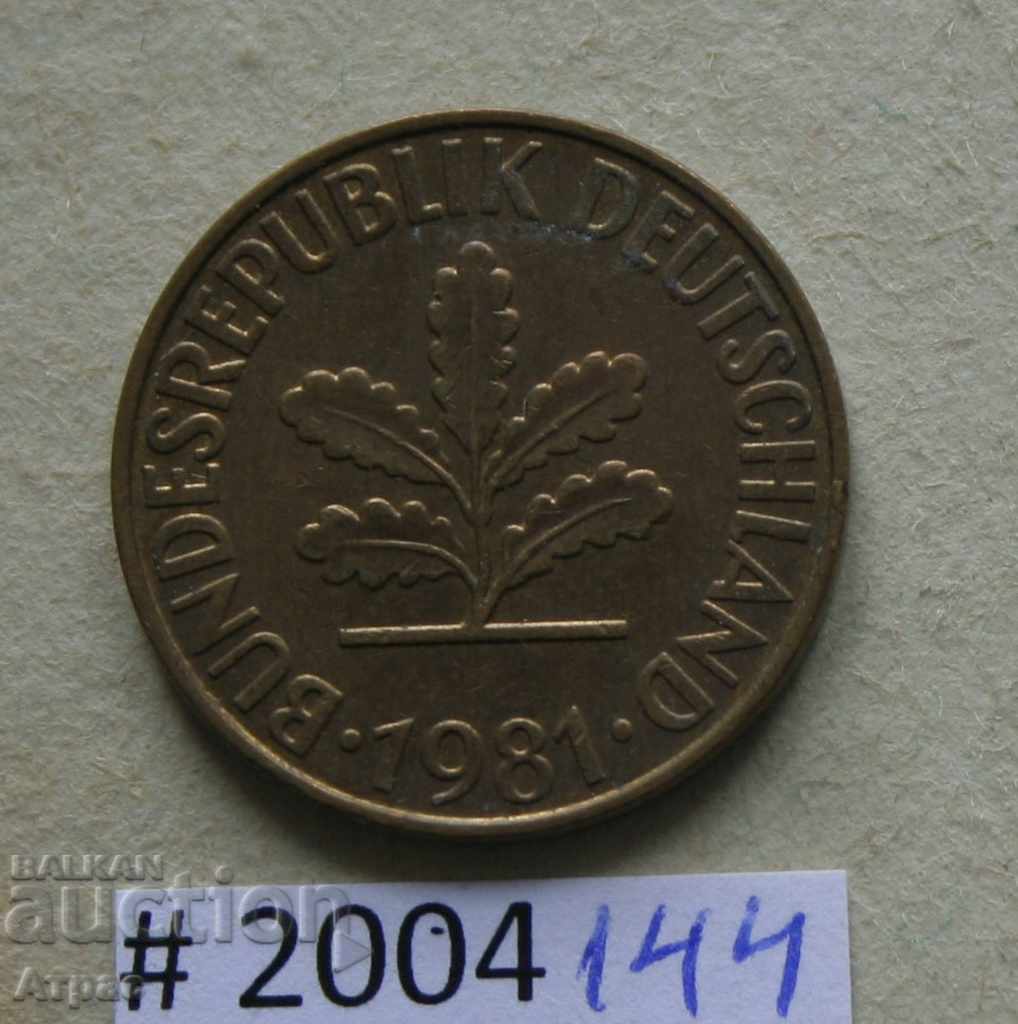 10 pfennig 1981 F - Γερμανία με τιμή € 0.20 | 0.39 BGN