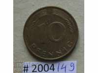 10 pfennig 1990 F - Γερμανία