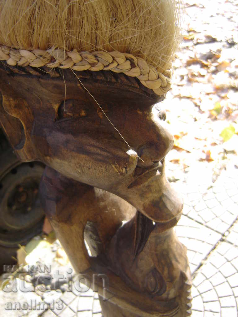 LARGE WOODEN FIGURE STATUE - 7 LARGE WOODEN FIGURE STATUE - 7