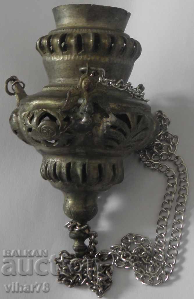 Antique Revivalist Wrought Silver Oil Lamp - 5
