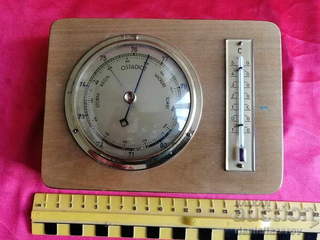 Wall Old BAROMETER with Thermometer - 5 Wall Old BAROMETER with Thermometer - 5