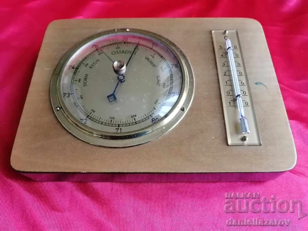 Wall Old BAROMETER with Thermometer