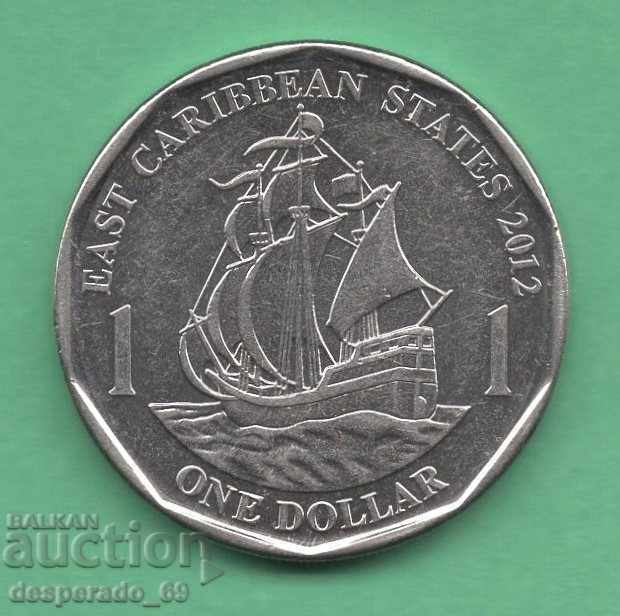 (¯` '•., 1 US Dollar 2012 EAST CARIBBEAN STATES • • • •)