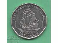 (¯`` •., 1 dolar SUA 2012 STATELE EAST CARIBBEAN • • • •)