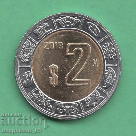 (¯ '' • .¸ 2 pesos 2018 MEXICO UNC •. • '' ¯)