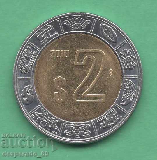 (¯` '• .¸ 2 pesos 2010 MEXICO UNC- ¸. •' ´¯)