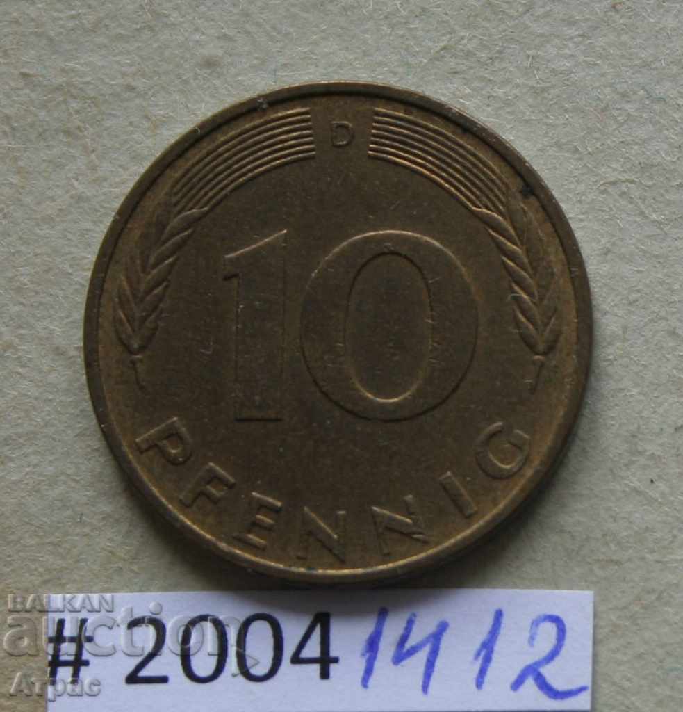 10 pfennig 1992 D - Γερμανία