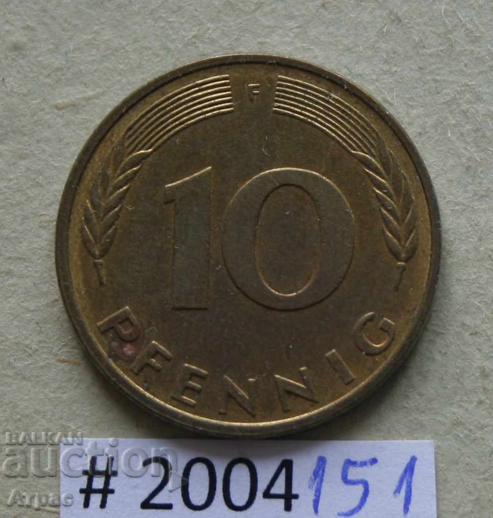 10 pfennig 1995 F - Γερμανία
