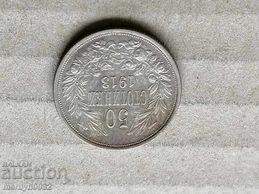 Auction Silver 50 stotinki 1913 silver coin Auction Silver 50 stotinki 1913 silver coin