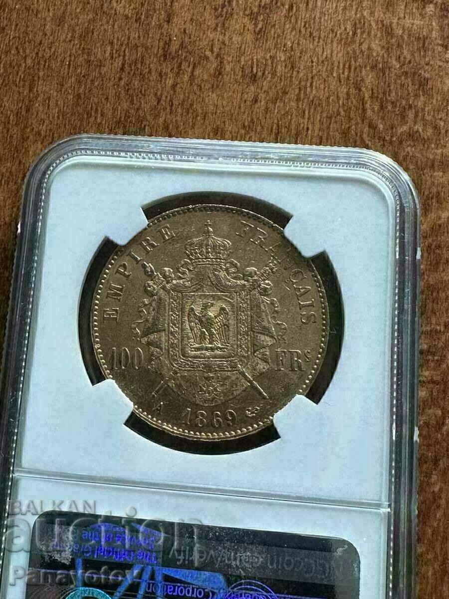 Аукцион 100 франка Франция злато златна монета NGC PCGS перфектна