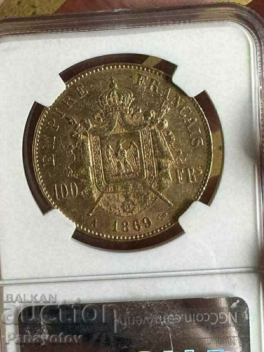 Livrarea Moneda de aur de 100 franci Franța NGC PCGS Perfect