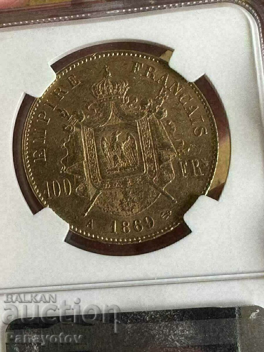 100 франка Франция злато златна монета NGC PCGS перфектна - 5