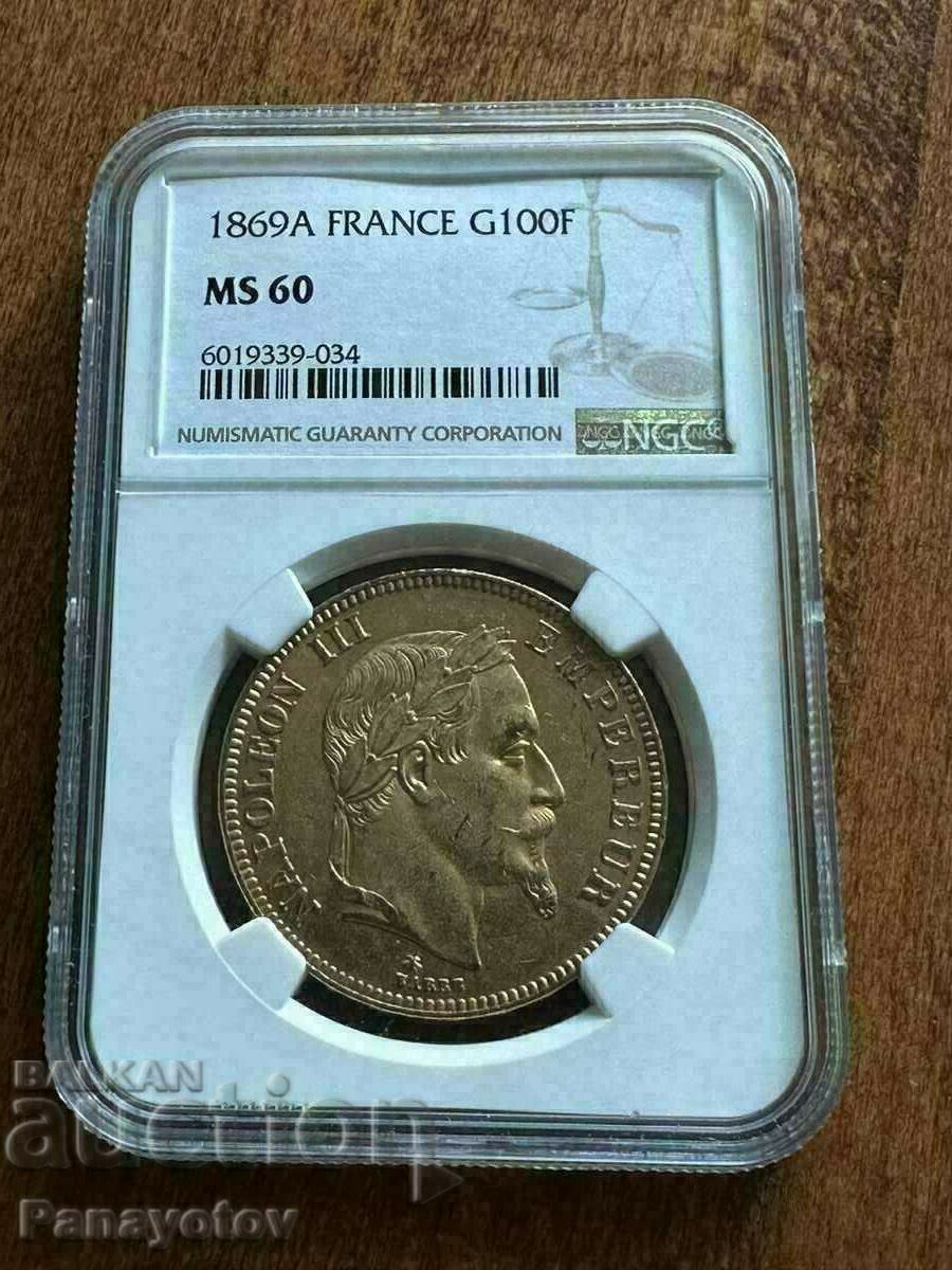 Moneda de aur de 100 franci Franța NGC PCGS Perfect