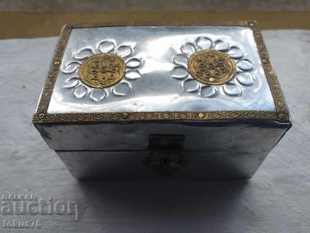 WOODEN BOX WITH METAL HARDWARE