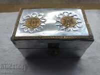WOODEN BOX WITH METAL HARDWARE