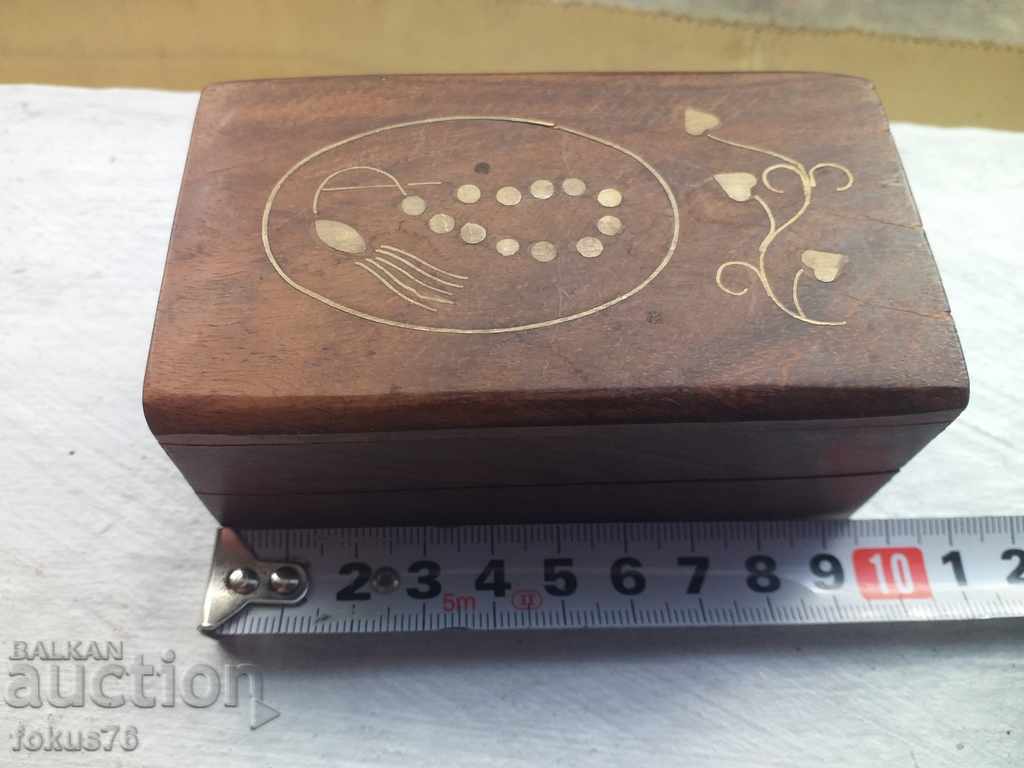 WOODEN BOX FOR BEADS WITH BRASS - 6 WOODEN BOX FOR BEADS WITH BRASS - 6